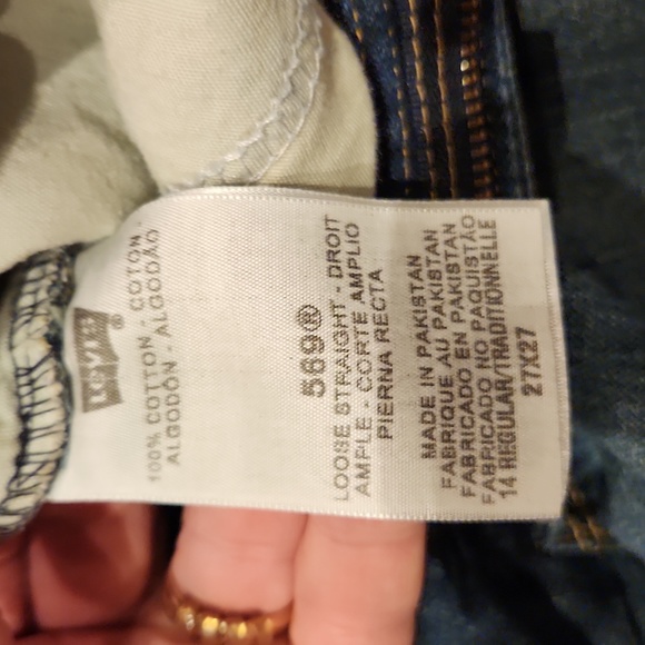 2 Pairs Men's Levi Straight Jeans Size 27x27 Color Darkwash - Picture 4 of 10